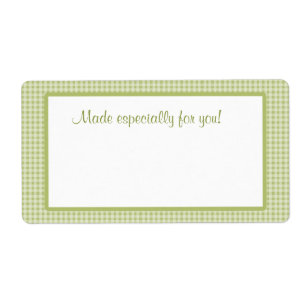 Green Gingham Label