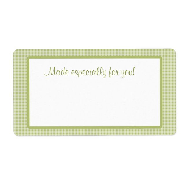Green Gingham Label (Front)