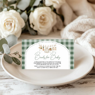 Green Gingham Locally Grown Books for Baby Enclosure Card
