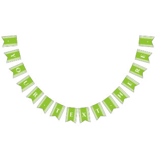 Green Gingham Monogram Picnic Bunting Banner