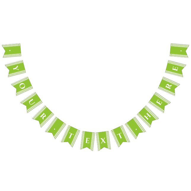 Green Gingham Monogram Picnic Bunting Banner (All)