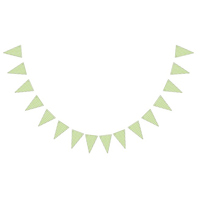Green Gingham Party Picnic Bunting Banner (All)
