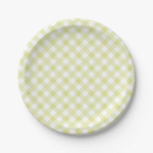 Green gingham patterned plate (Front)