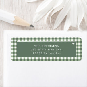 Green gingham plaid personalized
