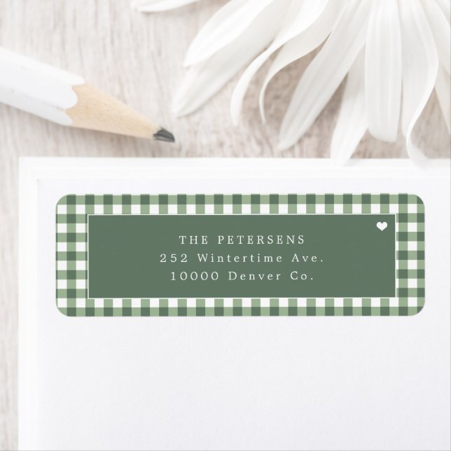 Green gingham plaid personalized (Insitu)