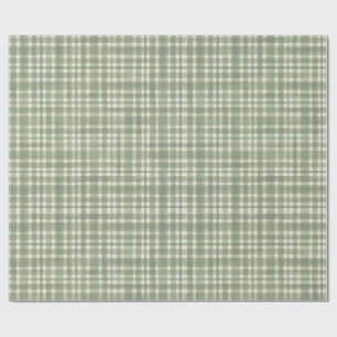 Green Gingham Plaid Wrapping Paper