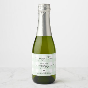 Green Gingham Pop It When She Pops Favour Label