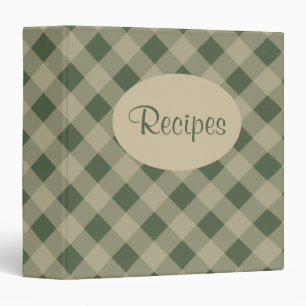 Green Gingham Recipe Binder