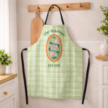Green Gingham Sardines Custom Family Name