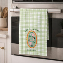 Green Gingham Sardines Custom Family Name