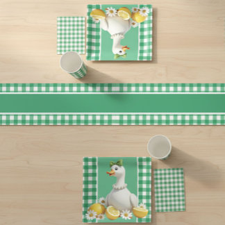 Green Gingham  Short Table Runner