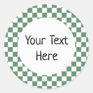 Green Gingham Sticker