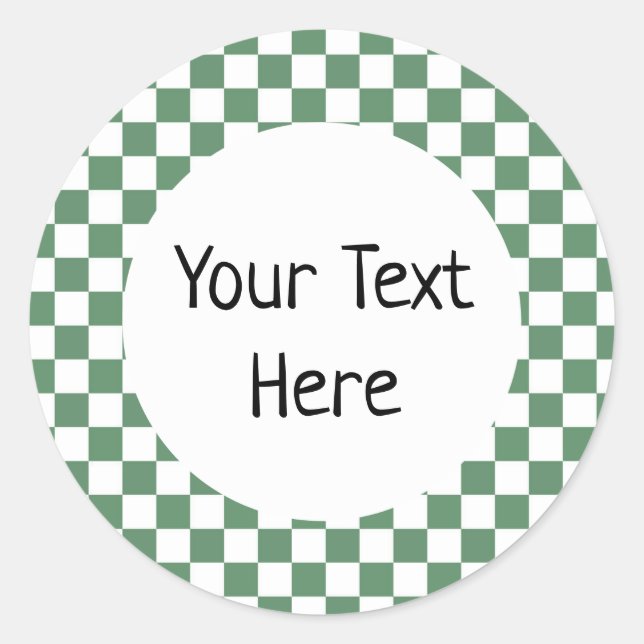 Green Gingham Sticker (Front)