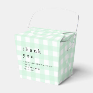 Green Gingham Thank You Picnic Baby Shower Favor Box
