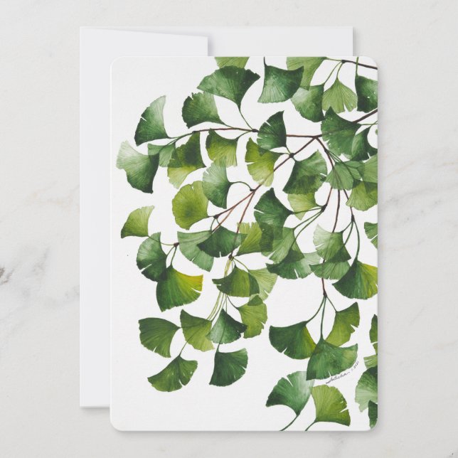 Green Ginkgo Biloba - Carte blanche (Devant)