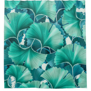 Green ginkgo biloba illustration pattern