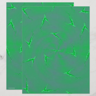 Green Ginseng Man Scrapbook Paper 2-Sided Page