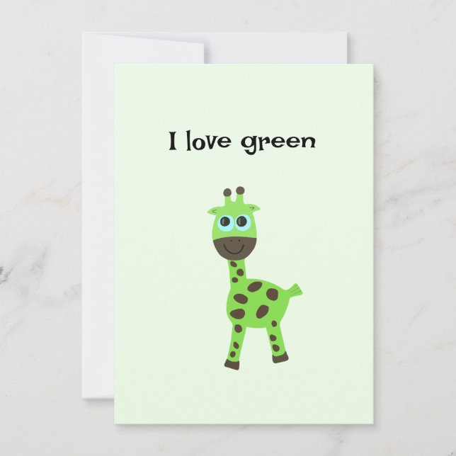 Green giraffe holiday card (Front)