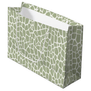 Green Giraffe Print Birthday Large Gift Bag