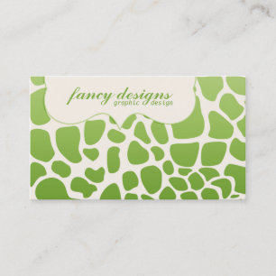Green Giraffe Print Business Card