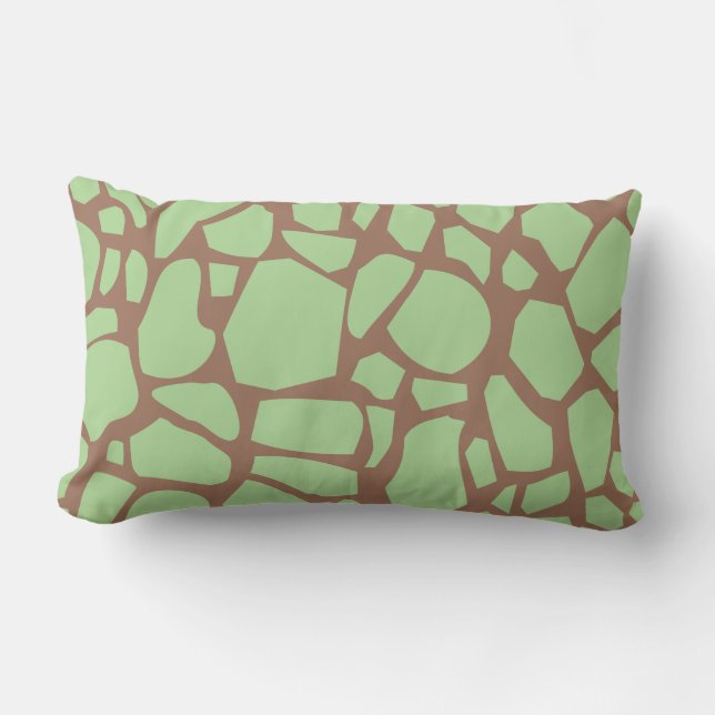 Green Giraffe Print Lumbar Pillow (Front)