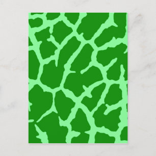 Green Giraffe Print Postcard