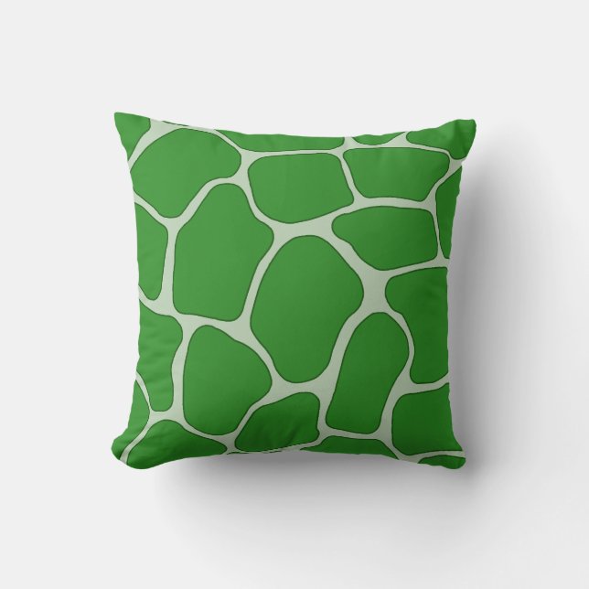 Green Giraffe Print Throw Pillows (Front)