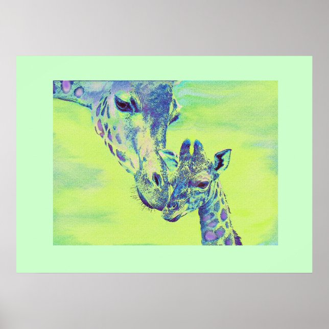 green giraffes poster (Front)