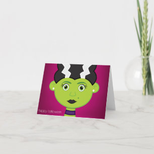 Green girl monster card