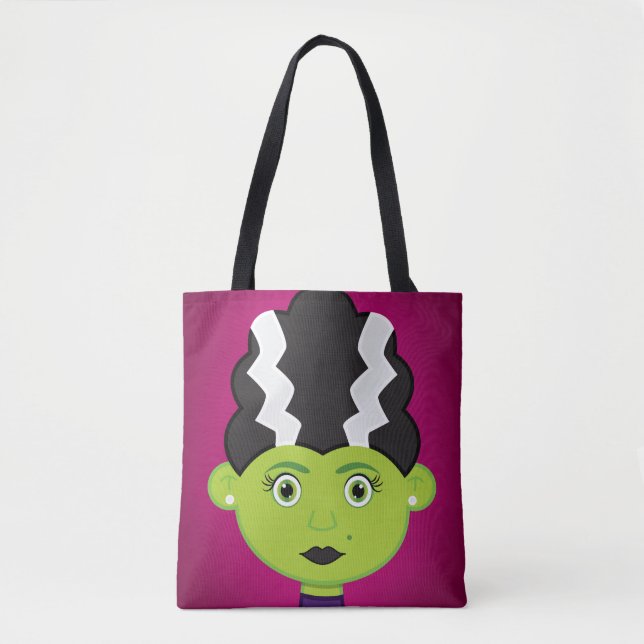 Green girl monster tote bag (Front)