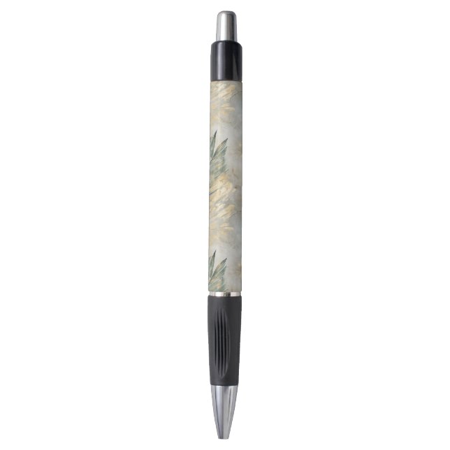 Green Glam Chic Gold Tropical Leaves  Pen (Front Vertical)