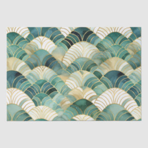 Green Glam Gold Abstract Tissue Paper