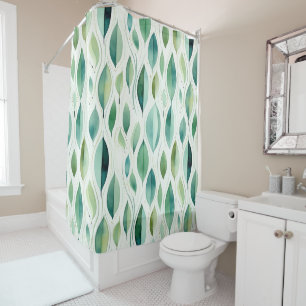 Green Glam Gold Leaves Abstract