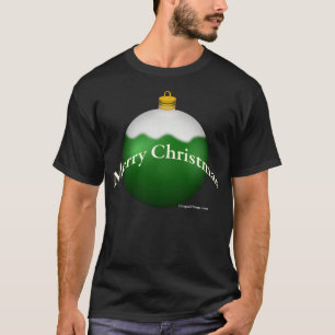 Green Glass Globe Christmas Ornament Dark T-Shirt