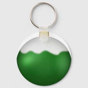 Green Glass Globe Christmas Ornament Keychain
