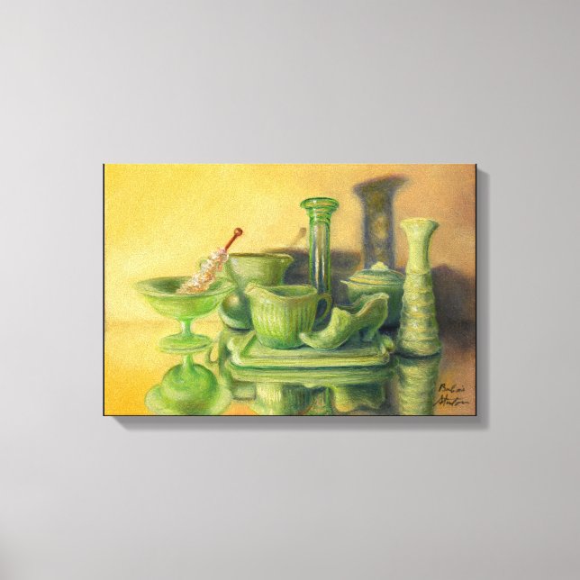 “Green Glassware” Canvas Print (Front)