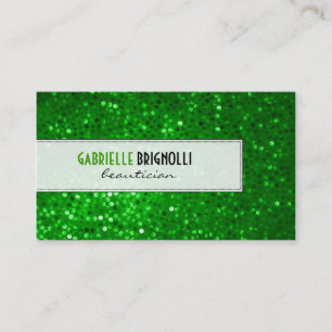 Green Glitter Beautician Business Card