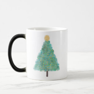 Green glitter christmas tree magic mug