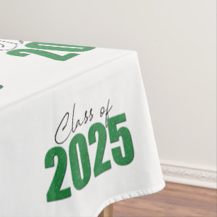 Green Glitter Class of 2025 Tablecloth