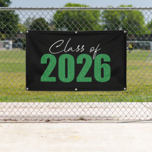 Green Glitter Class of 2026 Banner