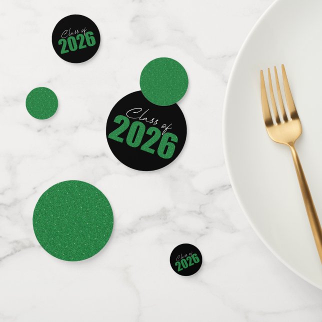 Green Glitter Class of 2026 Confetti (Group)