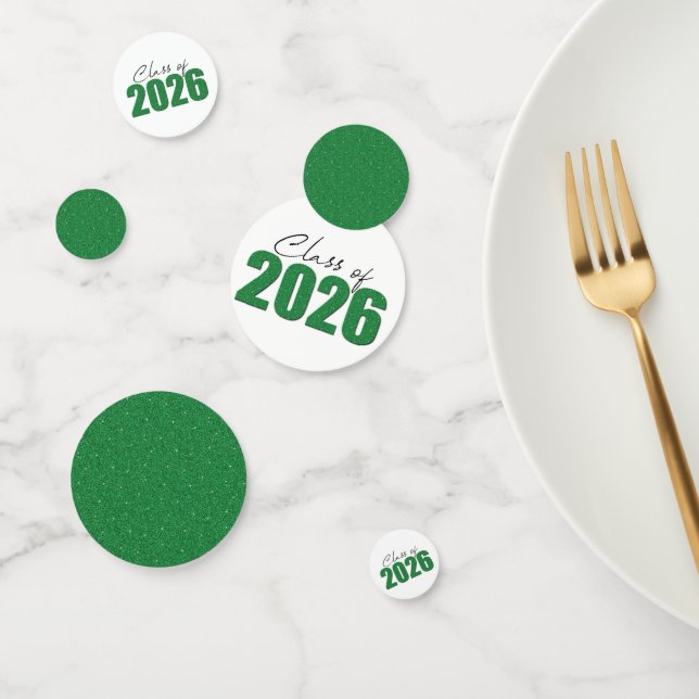 Green Glitter Class of 2026 Confetti (Group)