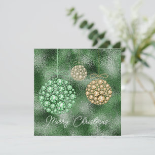 Green Glitter Elegant Christmas Party Invitation