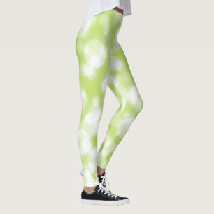 Green Glitter Faux Foil Bokeh Leggings