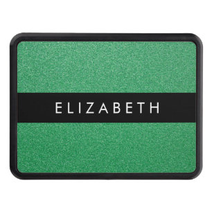 Green Glitter, Glitter Background, Your Name Trailer Hitch Cover