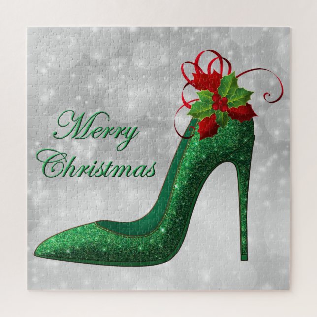 Green Glitter Heels Puzzle (Vertical)