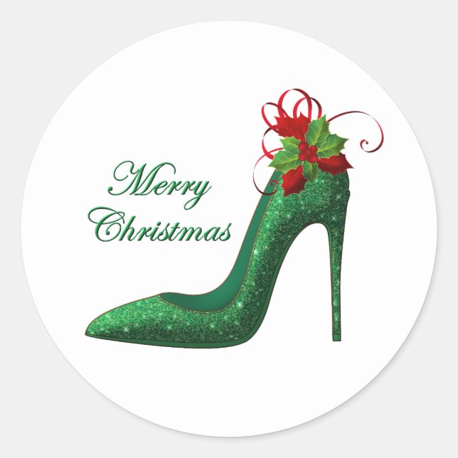 Green Glitter Heels Stickers (Front)