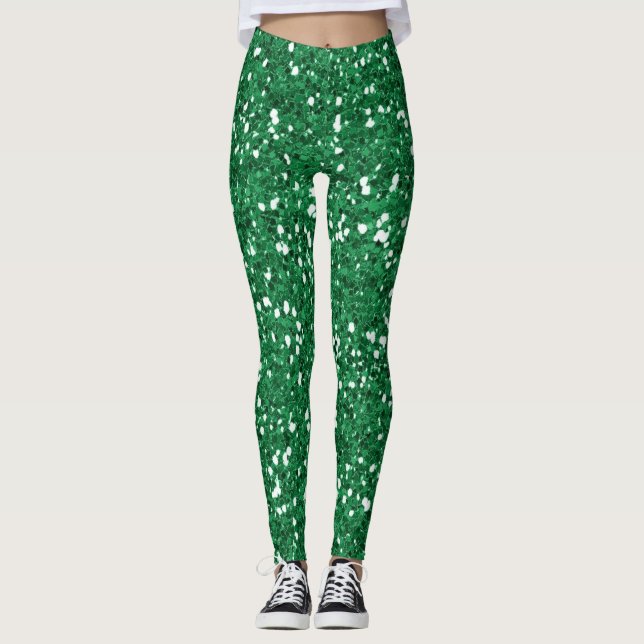 Green glitter leggings (Front)