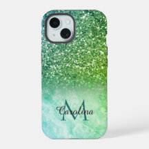 Green Glitter, Marble, Personalized