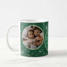 Green Glitter Merry Christmas Photo 